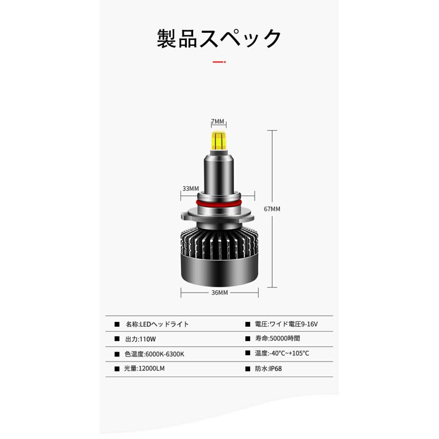 360度 6面 発光 LEDフォグランプ ヘッドライト 6000K 21600LM H1 H3 H7
