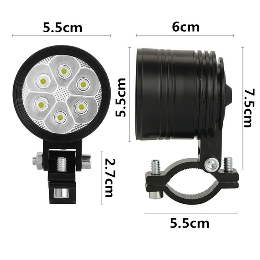 12V オートバイ バイク LED ヘッドライト 補助灯 6連 ledフォグランプ