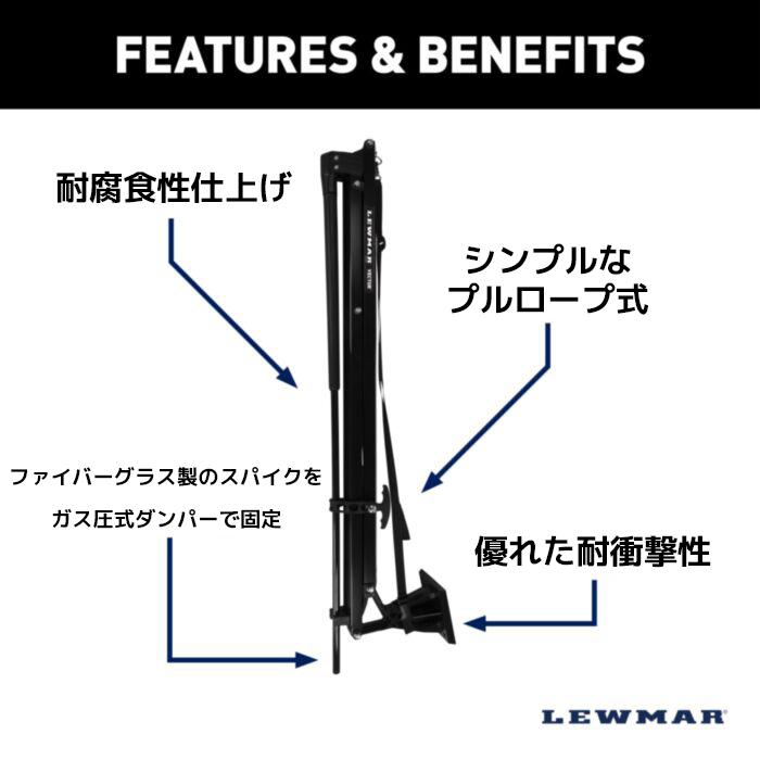 手動 シャローアンカー 8Ft ブラック パワーポール ア ルミボート
