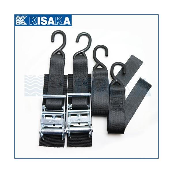 トランサムタイダウンベルト ラチェット 2本セット 2インチ×4ft