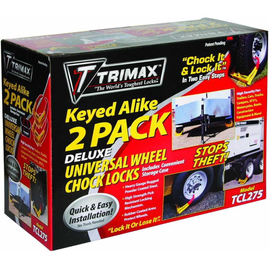 TRIMAX タイヤロック 赤・黄色 TRIMAX 大切な愛車を盗難から守る タイヤロック 盗難防止 車