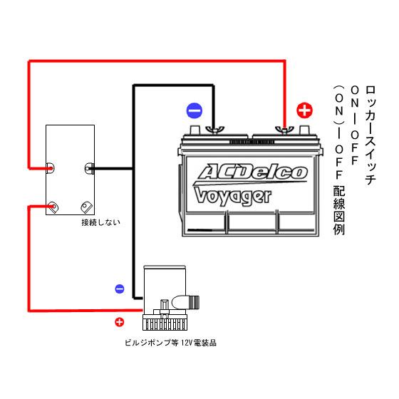 防滴ロッカースイッチ ON-OFF 12V 16A インジケーターライト付