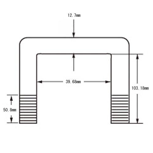 コの字ボルト スクエア Uボルト 内幅39.68mm ボルト径12.7mm 長さ103.18mm U字ボルト｜kisaka-direct｜02