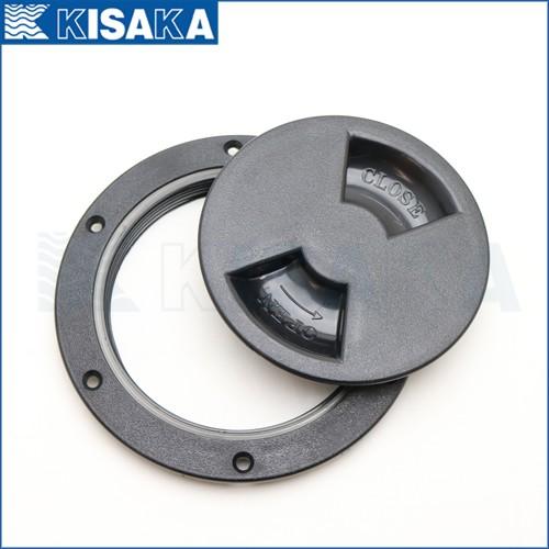 ハッチ カバー ボート 点検口 丸形 マリンハッチ 4インチ ABS樹脂 黒