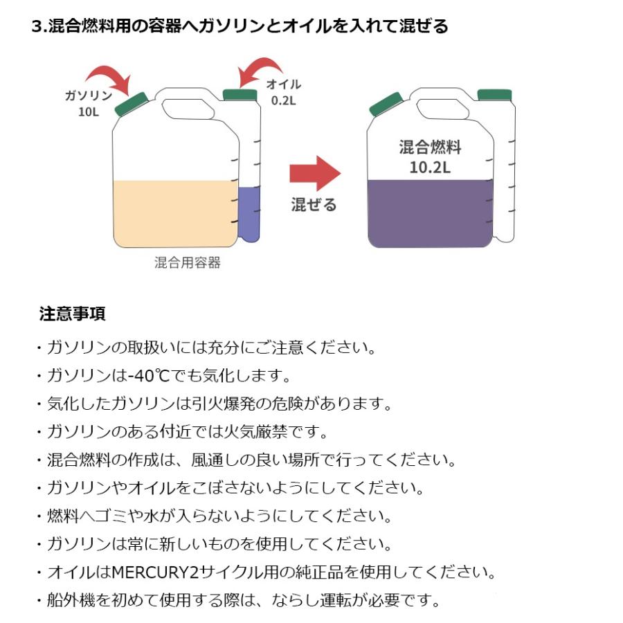 迫力の2ストサウンド 9.8馬力 マーキュリー シープロ S足 2ストローク 船外機 ボート ゴムボート エンジン 新品｜kisaka-direct｜08