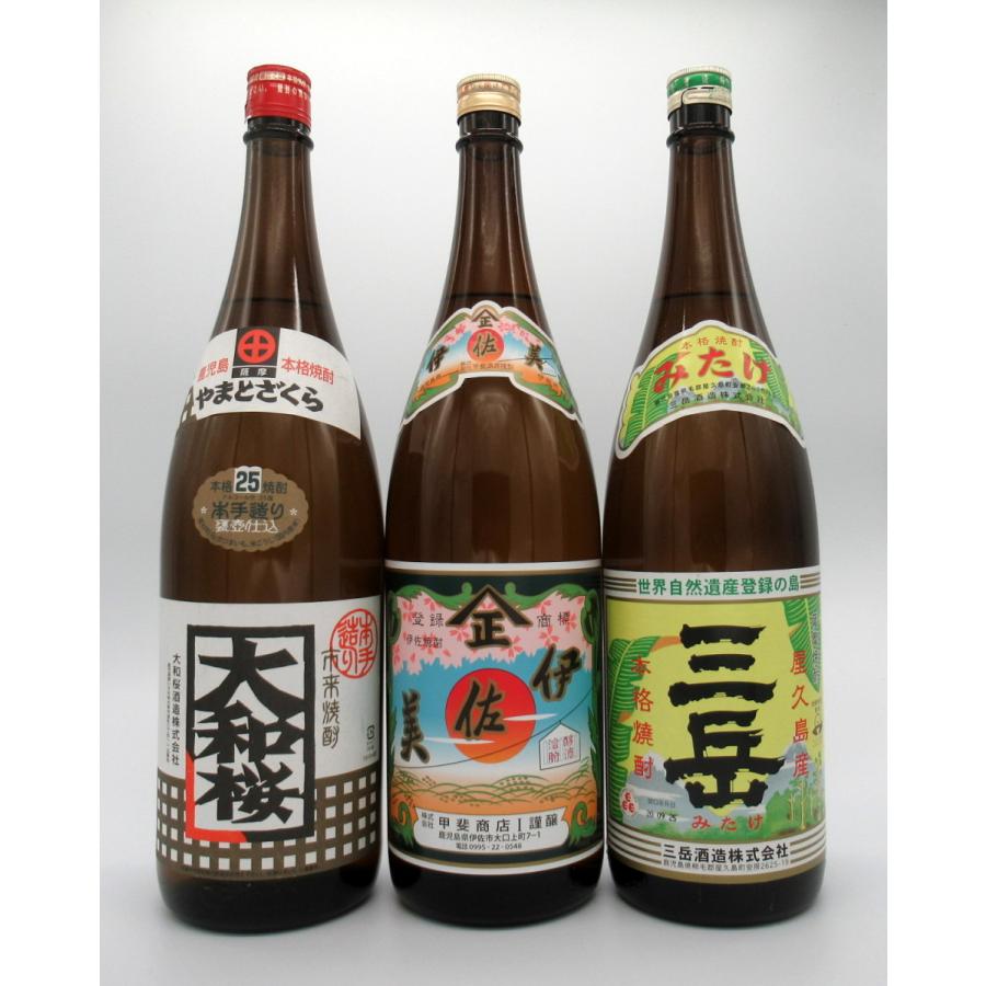 焼酎 伊佐美 三岳 大和桜 各1800ml 3本 飲み比べセット 芋焼酎 プレミア焼酎 鹿児島 ギフト 家飲み 父の日 地酒とワインの喜咲酒家 ヤフー店 通販 Yahoo ショッピング