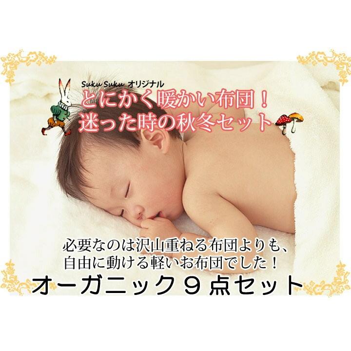 冬生まれ用《オーガニックコットン》あったかベビー布団9点セット【日本製】★ 冬用ベビー布団セット 出産祝いにもオススメ！