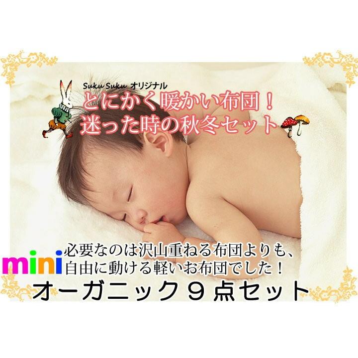 冬用ミニベビー布団セット《オーガニックコットン》冬用ベビー布団 ミニ9点セット【日本製】★ 冬用ベビー布団セット 出産祝いにもオススメ！