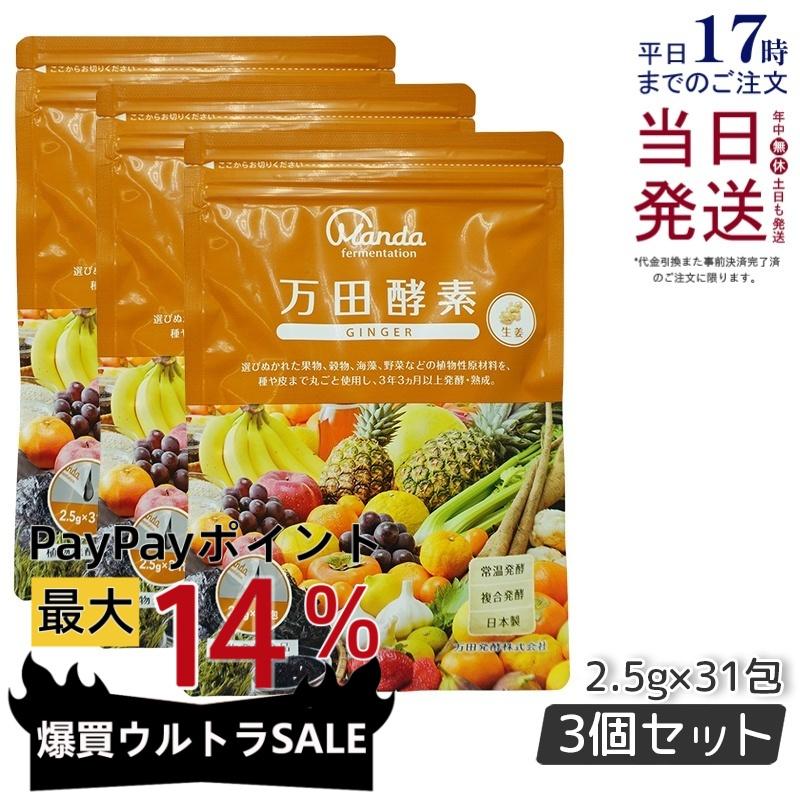 万田酵素 GINGER ペースト（分包）タイプ2.5g×31包×3袋 【公式通販】