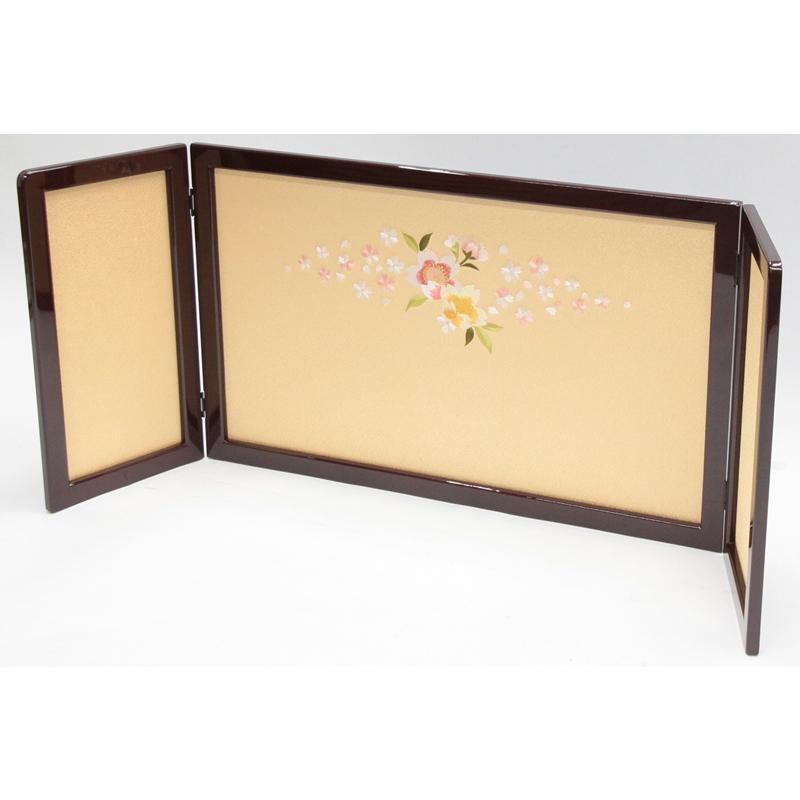 アウトレット品 雛人形屏風単品 15s号嵯峨屏風 葡萄塗刺繍菱型桜倫光G