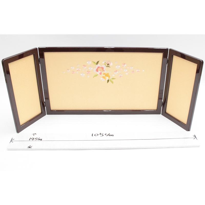 アウトレット品 雛人形屏風単品 15s号嵯峨屏風 葡萄塗刺繍菱型桜倫光G