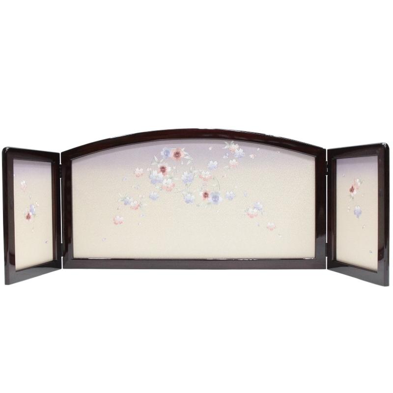 アウトレット品 雛人形屏風単品 15号優美 花梨花丸銀 21ya1521 B-22sb