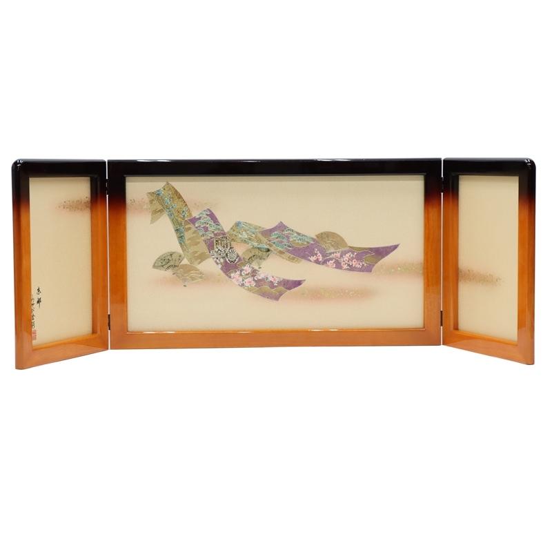 降車口品 雛人形三月屏風 屏風のみ 18号 織り地絵 倫光 王朝 みやび金彩 22a-ya-2105 記念、行事用品-雛人形-ベビー、キッズ、マタニティ
