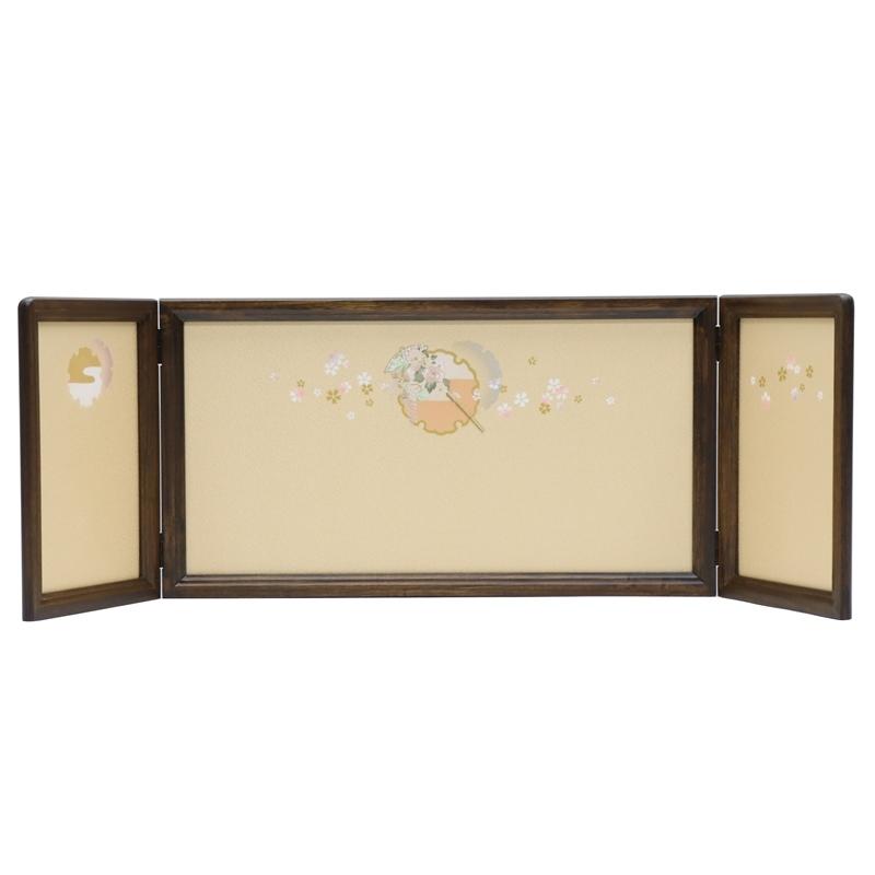 アウトレット品 雛人形三月屏風 屏風のみ 13号 刺繍 雪輪かんざし 桂 三曲屏風 22a-ya-2222