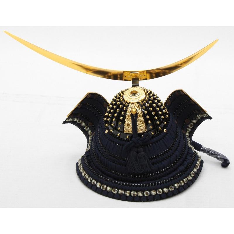 アウトレット品 五月人形兜 単品 25号 伊達政宗 紺 金色仕立 着用兜 櫃付 22a-ya-2404 アウトレット品 五月人形兜 単品 25号 伊達政宗 紺 金色仕立 着用兜 櫃付 22a ya