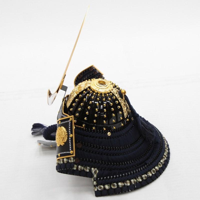 アウトレット品 五月人形兜 単品 25号 伊達政宗 紺 金色仕立 着用兜 櫃付 22a-ya-2404 アウトレット品 五月人形兜 単品 25号 伊達政宗 紺 金色仕立 着用兜 櫃付 22a ya