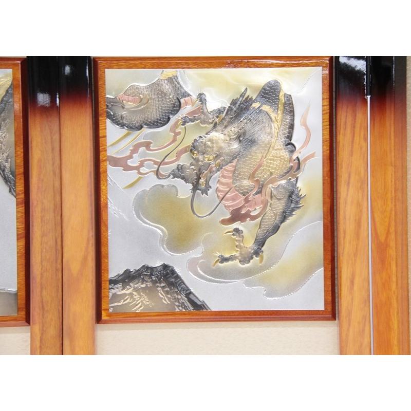 アウトレット品 五月人形五月屏風 屏風のみ 23号 雫柄 彫金龍虎