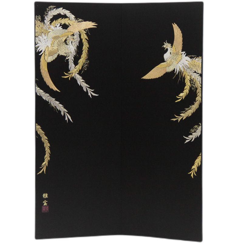 アウトレット品 雛人形平飾台 屏風・台セット 58cm 黒塗金色帯平台