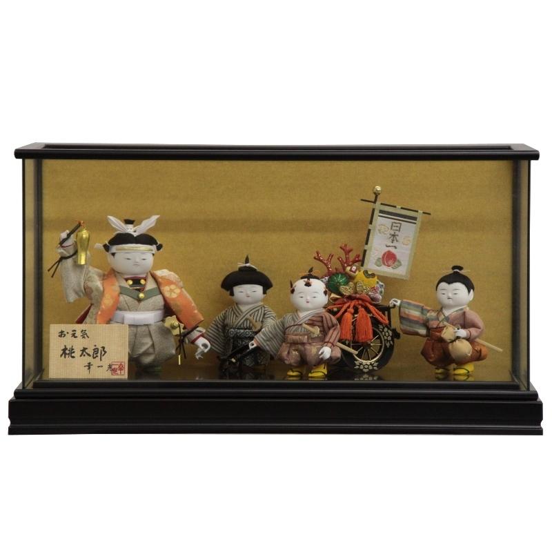 五月人形 季節玩具 ケース入り桃太郎人形 家来付 お元気桃太郎 五