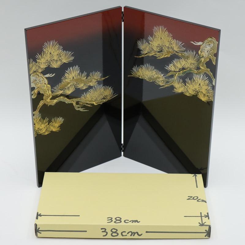 アウトレット品 屏風 屏風のみ 10号 金松二曲屏風 赤ボカシ 23a-ya-0178_2