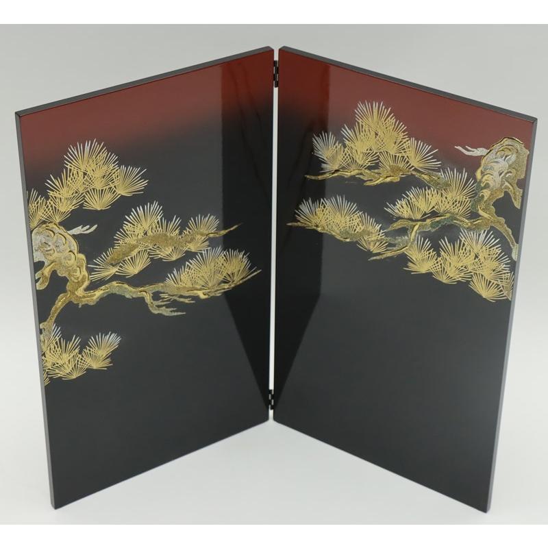 アウトレット品 屏風 屏風のみ 10号 金松二曲屏風 赤ボカシ 23a-ya-0178_5