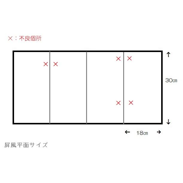 逃げ道品 台屏風仕かける 10号/23号 きずな 長閑やかさ 四曲屏風/黒塗脚付き添い人飾台 24a-ya-0052f