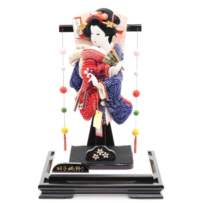 アウトレット品 羽子板 羽子板セット 羽子板ケース飾り13号羽子板：赤・青/ケース：黒ツヤなし_8