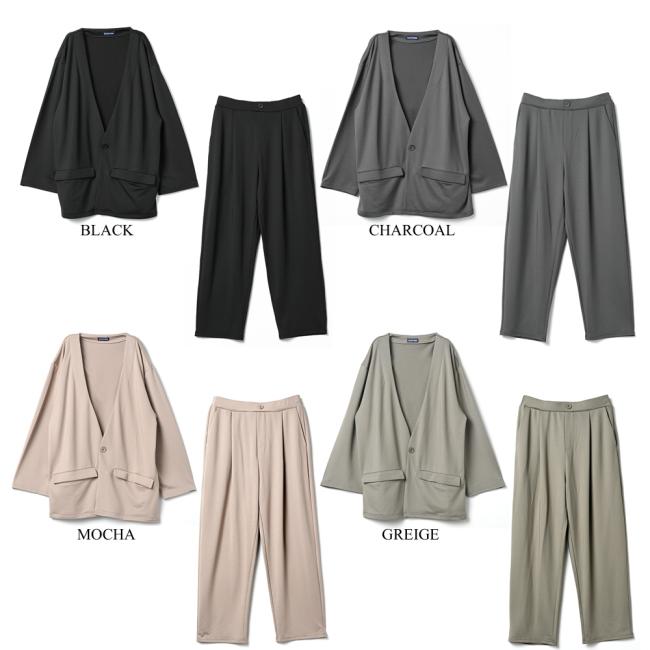 ファッションスーツ メンズ カジュアルスーツ  高撥水 ノーカラージャケット 上下セットhw1004 在宅ワークスーツ オールシーズン（春夏秋冬） |  | 05