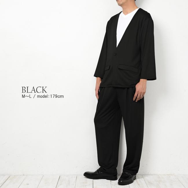 ファッションスーツ メンズ カジュアルスーツ  高撥水 ノーカラージャケット 上下セットhw1004 在宅ワークスーツ オールシーズン（春夏秋冬） |  | 07