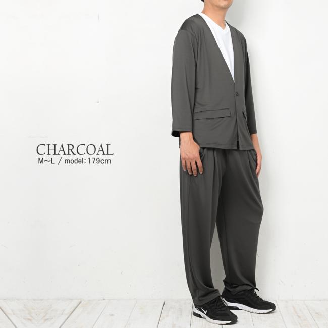 ファッションスーツ メンズ カジュアルスーツ  高撥水 ノーカラージャケット 上下セットhw1004 在宅ワークスーツ オールシーズン（春夏秋冬） |  | 08