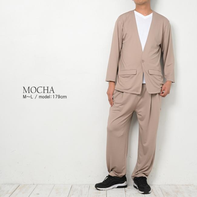 ファッションスーツ メンズ カジュアルスーツ  高撥水 ノーカラージャケット 上下セットhw1004 在宅ワークスーツ オールシーズン（春夏秋冬） |  | 12