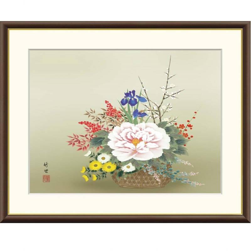 額絵 田村竹世 四季花 f8・f6・f4サイズ 現代日本画シリーズ gk-a5-j4b005（p149） J4-B005 （代引き不可） | 