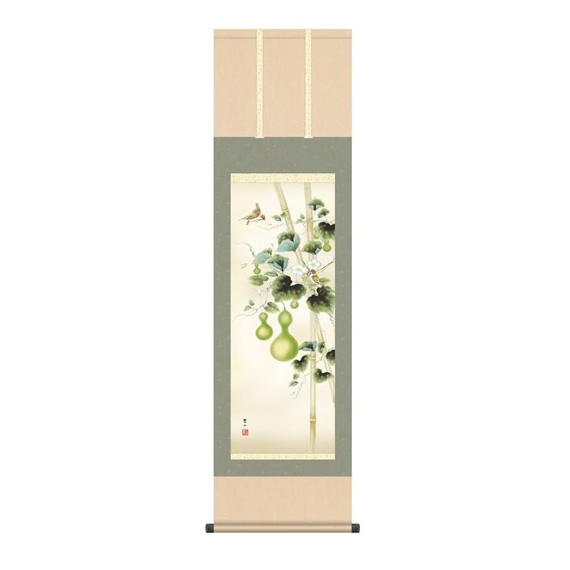 掛軸 花鳥画 夏掛け 六瓢 尺三 唐沢碧山 [KZ2MA3-114](代引き不可)