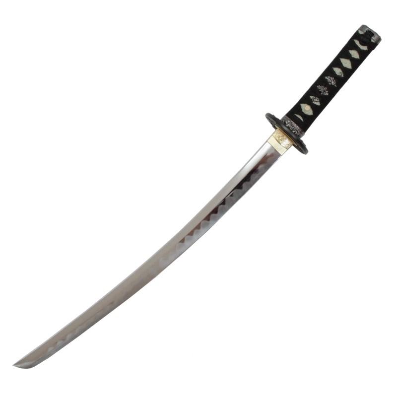 模造刀 石目シリーズ 赤石目 小刀 刃紋入り刀身 メッキ合金 neu041s 日本刀 美術刀剣 おもちゃ 通販 代引き不可_1