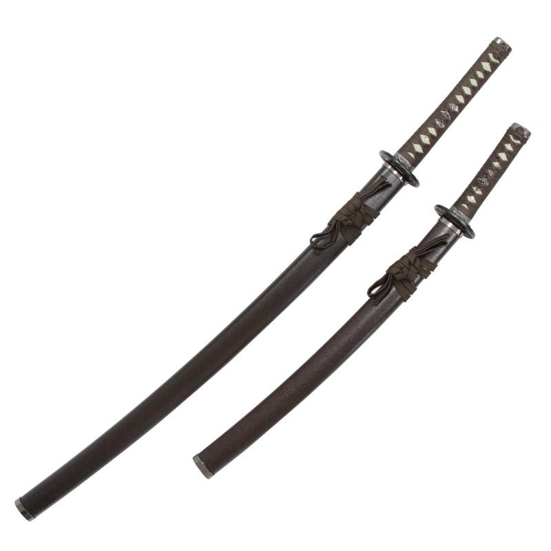 模造刀 太刀 陣太刀 梨地塗り鞘 極上研磨刀身 大刀 横掛台・刀袋付 tks