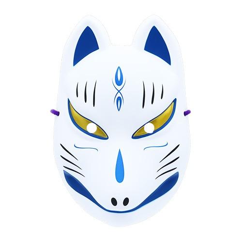 お面 狐面（青壱） （パッケージなし）(6枚） : お祭り問屋の岸ゴム