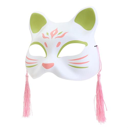 お面 猫面 十八/桃菓(6枚） : お祭り問屋の岸ゴム - 通販 - Yahoo