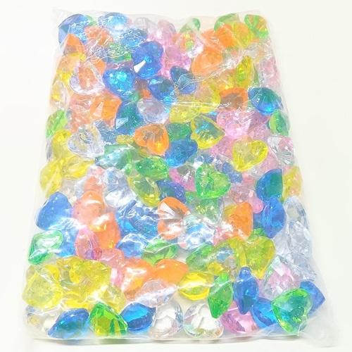 アクリルアイス 宝石すくい 蛍光クリア ダイヤモンドハート 1kg(1袋