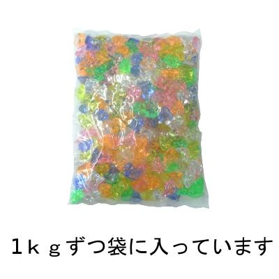 アクリルアイス 宝石すくい ロック 蛍光クリア グリーン 1kg (1袋