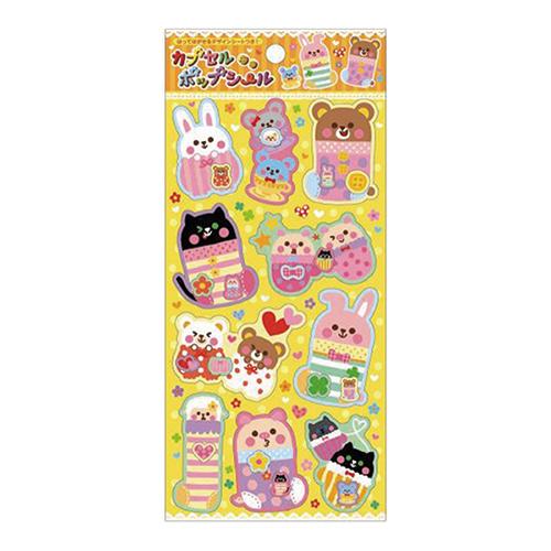 在庫限り】カプセルポップシール アニマル2(1枚）シール交換 販促