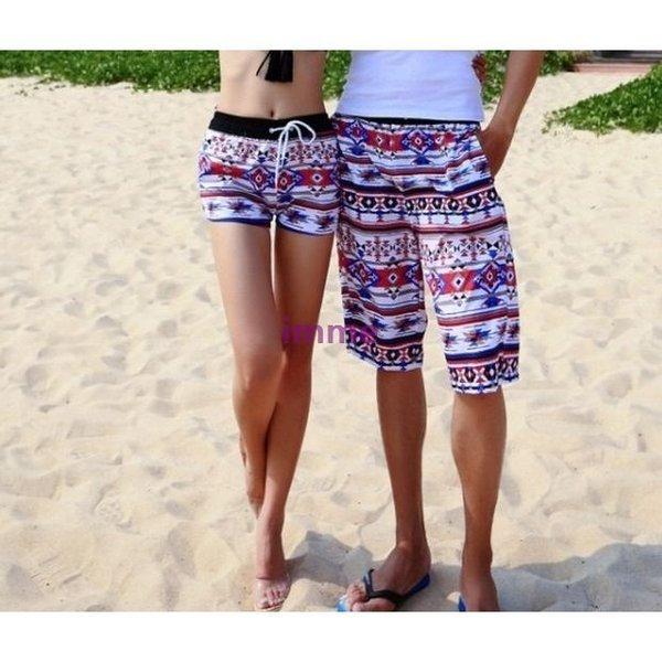 100 正規品 ペアルック サーフパンツ カップルお揃い 海パン ホットパンツ ビキニと レディス メンズ ビーチウェア ルームウェア 短パン Wantannas Go Id