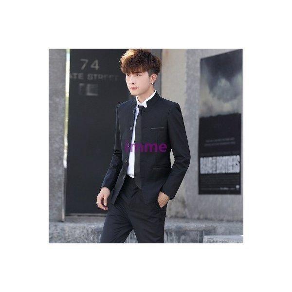 セットアップ スーツ テレビで話題 テーラードジャケット ロングパンツ メンズ スタンドカラー 春秋物 ２点セット オフィス ビジネス アウター 長袖 通勤