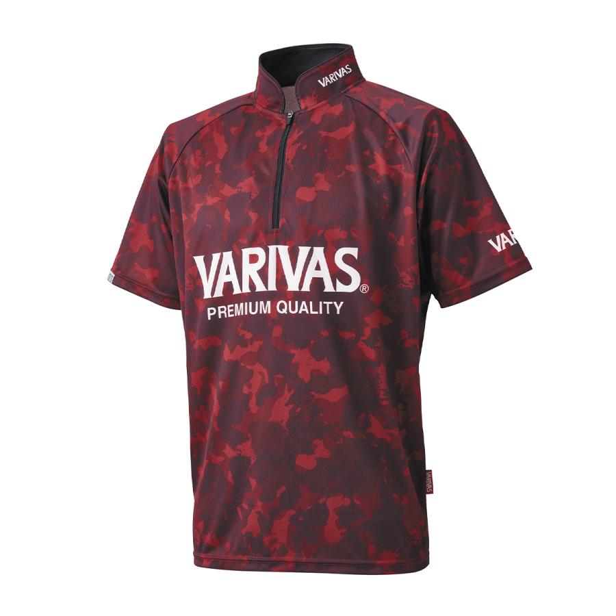 バリバス ドライハーフジップ長袖Lレッドカモ VARIVAS（バリバス） ドライハーフジップ 半袖 VAZS-24 レッドカモ L