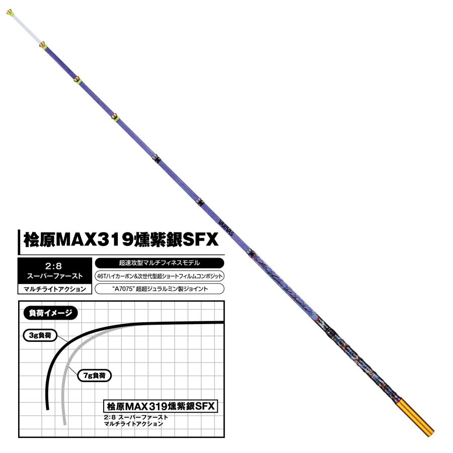 VARIVAS グラファイトワークス ワカサギ穂先 桧原MAX319 燻紫銀 VARIVAS グラファイトワークス ワカサギ穂先 桧原MAX319 燻紫銀