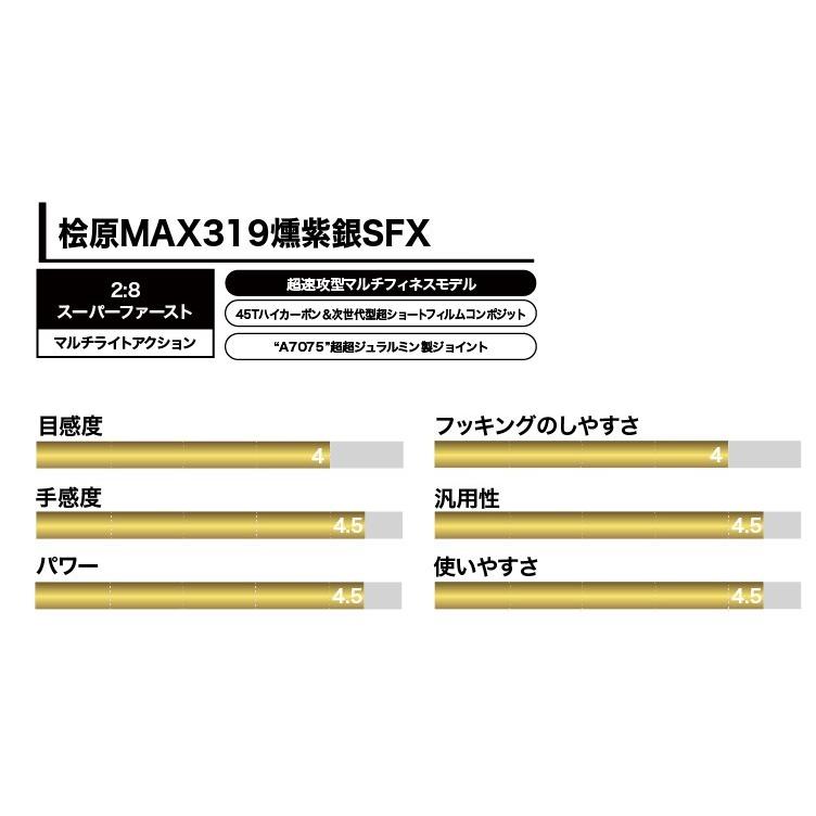 VARIVAS グラファイトワークス ワカサギ穂先 桧原MAX319 燻紫銀 SFX｜kishinami｜02