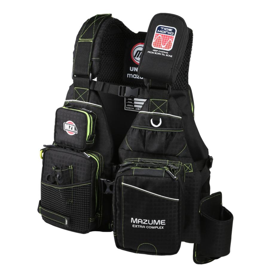 マズメ MZXLJ-089 MZX タイドマニアライフジャケット ブラック×ライム