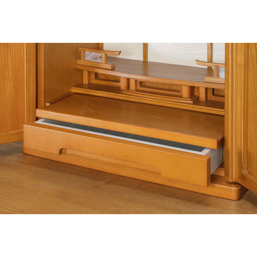 仏壇 国産 日本製 蒔絵入り コンパクト 小型 軽量 欅【はなすがた】桜