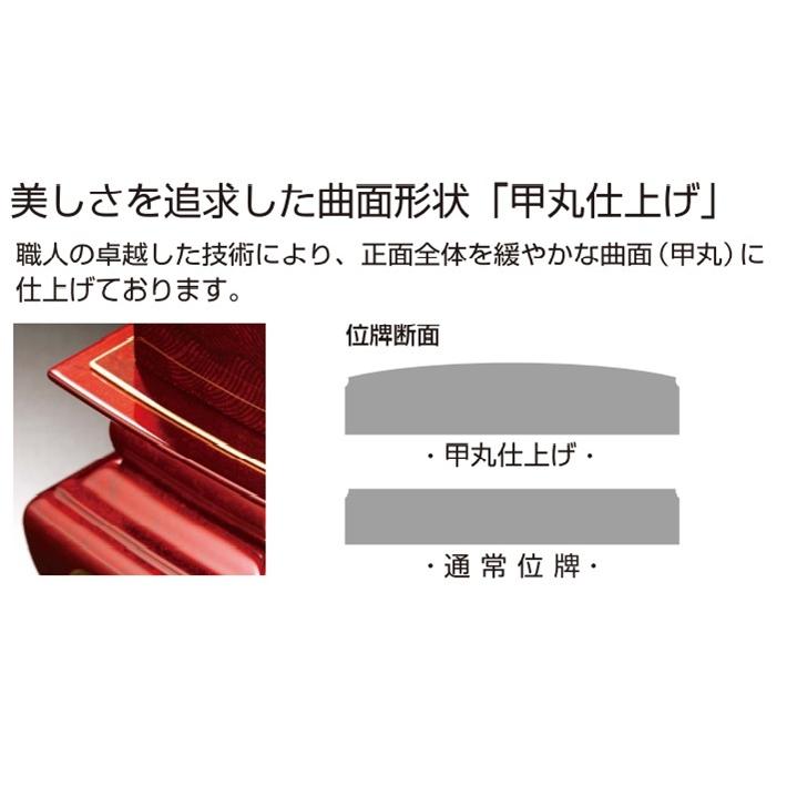 位牌 会津塗 本甲丸 さざれ波 深紅 4.5寸 会津位牌 会津塗 蒔絵 国産 日本製 高級 本金粉 文字代無料（1名様）_4