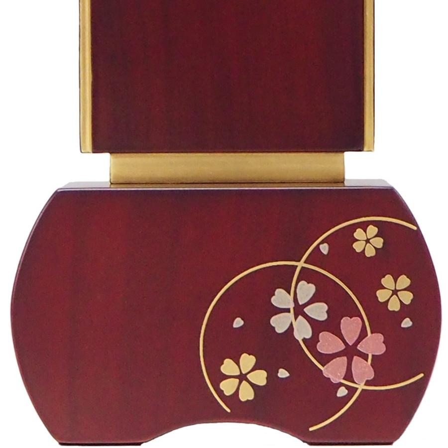 新世紀蒔絵位牌【優徳 心花】3.0寸（ローズ ／黒檀）蒔絵：ピンク 2012年グッドデザイン賞 文字代無料（1名様）_2