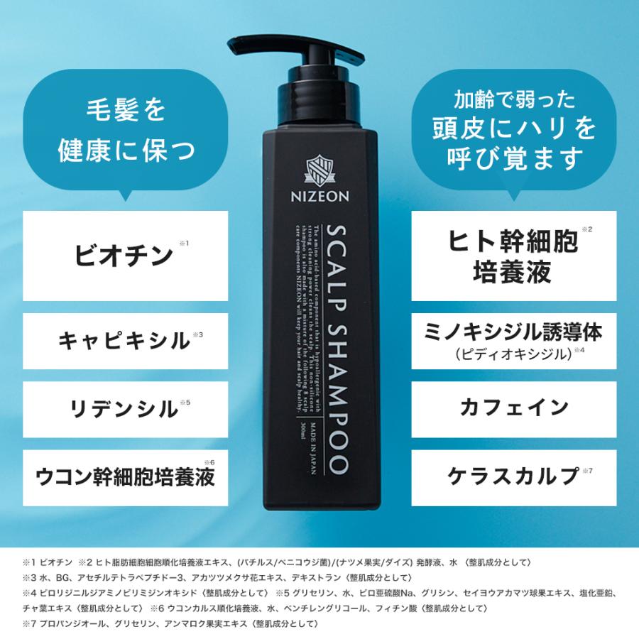 3本セット スカルプシャンプー メンズ ノンシリコン ヘアケア 濃厚原液 ビオチン配合 アミノ酸 かゆみ NIZEON ナイズオン 300mL 爆買 | KISO | 04